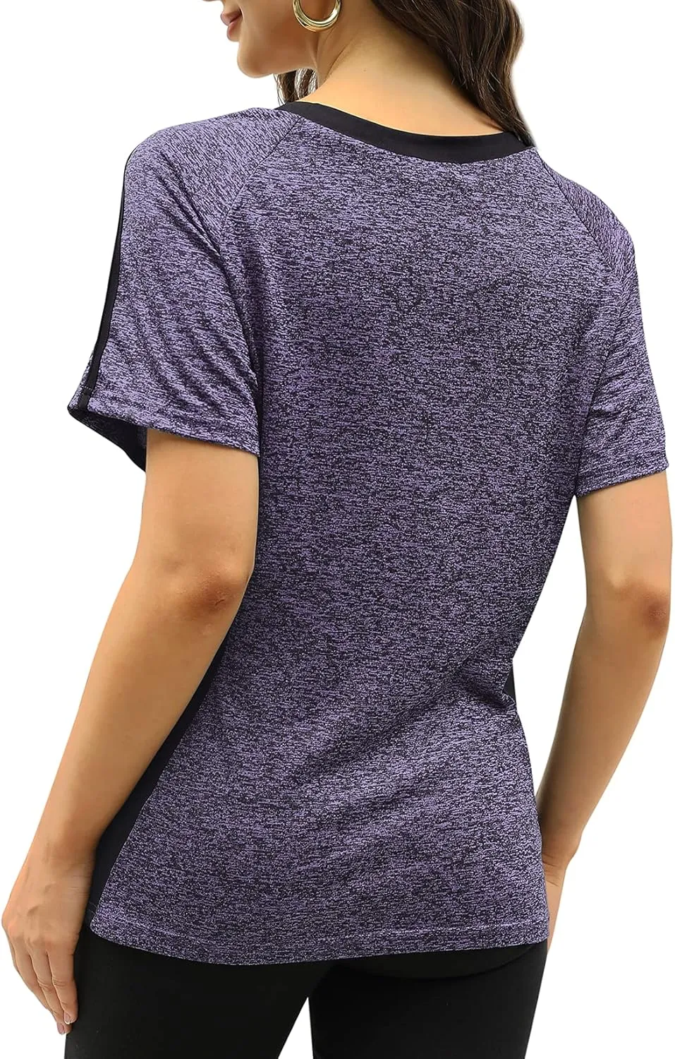 HOCOSIT Women's Workout Shirts Fast Dry Active Wear Yoga Top Sweat Wcking Clothes