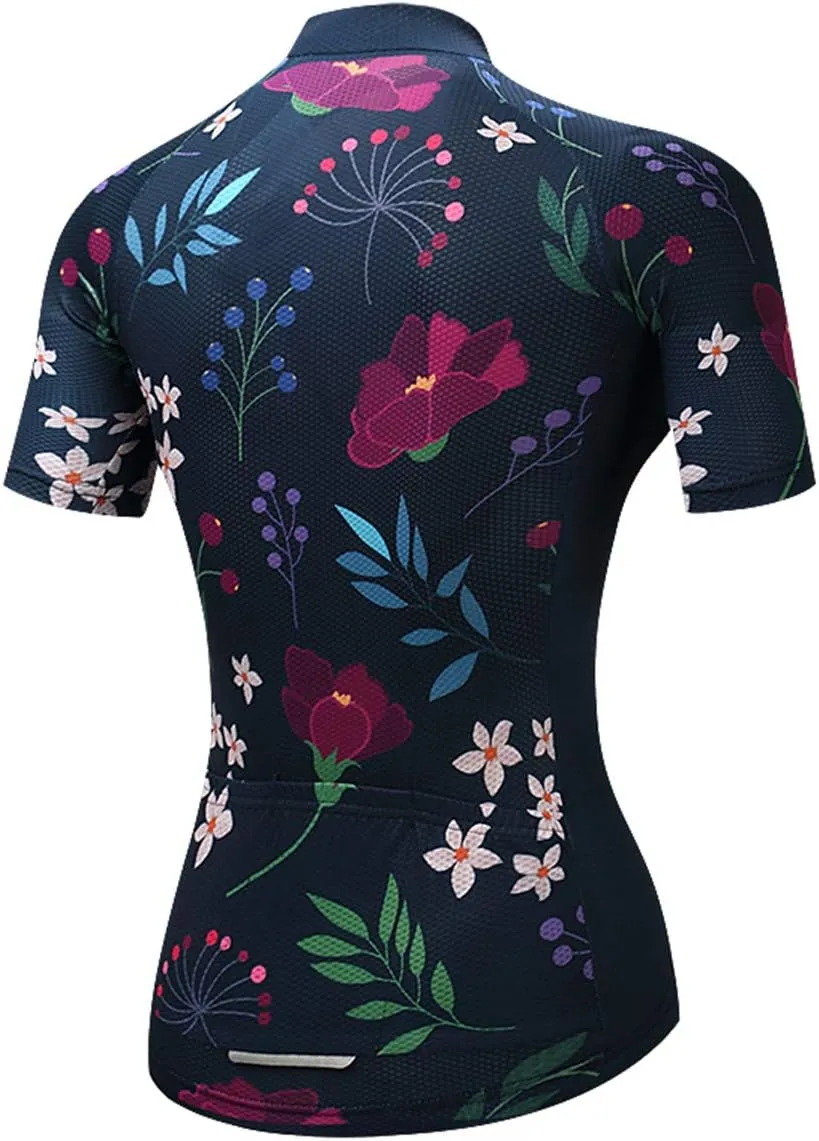 Hotlion Women Cycling Jersey Breatable Mountain Bike Top Apparel Clothing Quick Dry Shirt Short Sleeve