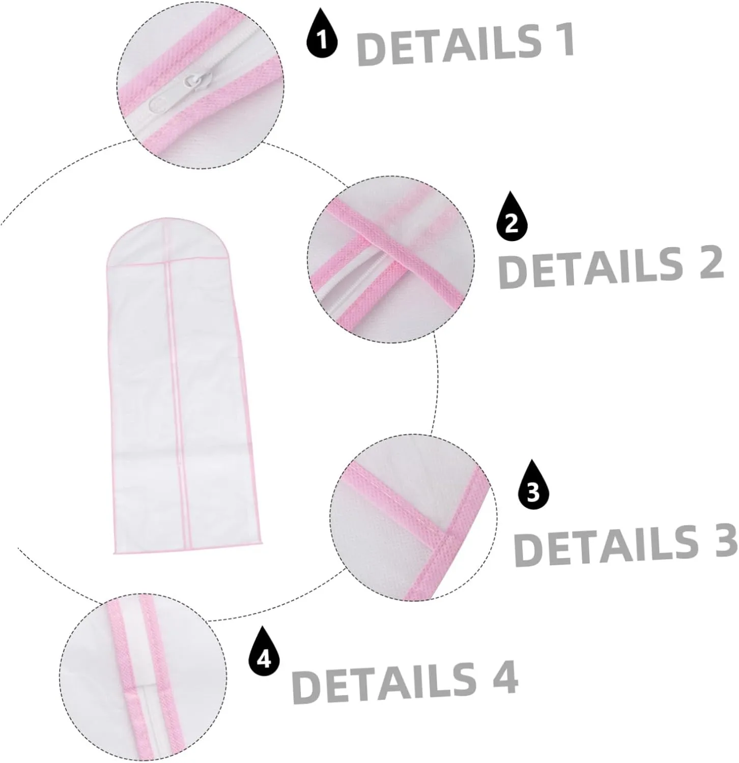 IMIKEYA 1Pc Nonwoven Wedding Gown Storage Bag Full Dress Garment Cover for Travel Home Use Prevents Yellowing Wrinkles Dust for Bridal Shops Dress Protection Edge