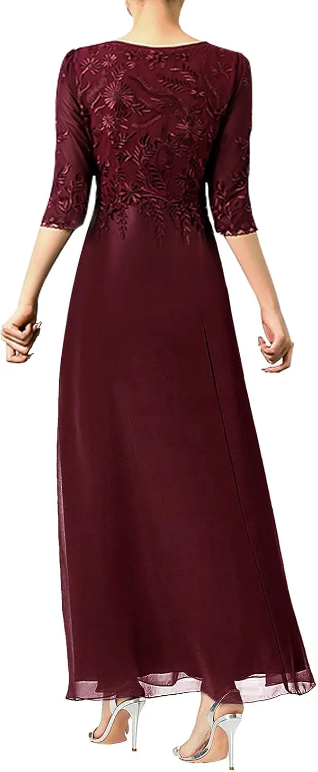 JAEDEN Lace Mother of The Bride Dresses 2025 - Chiffon Long Groom Formal Evening Dress