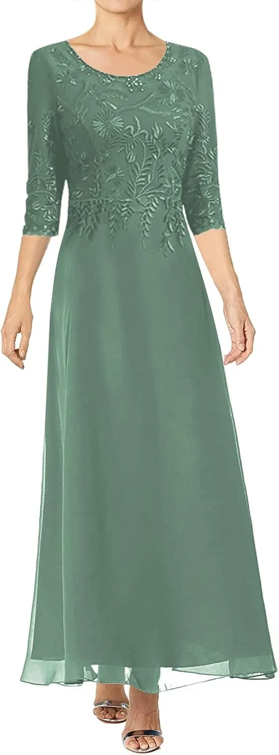JAEDEN Lace Mother of The Bride Dresses 2025 - Chiffon Long Groom Formal Evening Dress