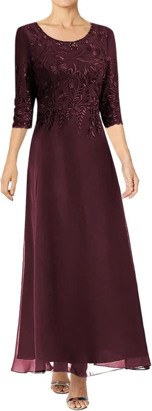 JAEDEN Lace Mother of The Bride Dresses 2025 - Chiffon Long Groom Formal Evening Dress