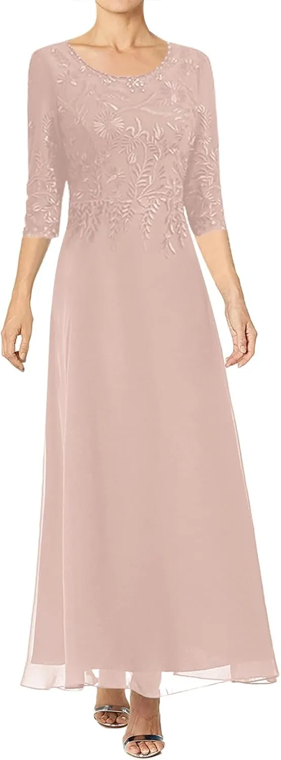 JAEDEN Lace Mother of The Bride Dresses 2025 - Chiffon Long Groom Formal Evening Dress