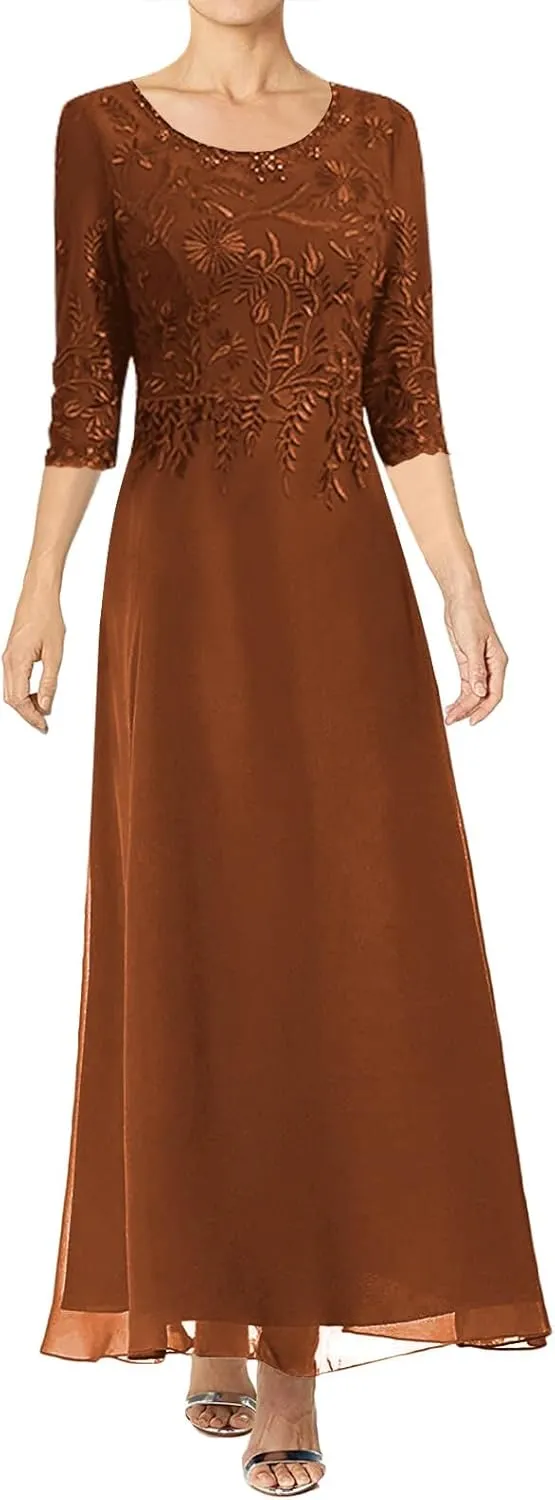JAEDEN Lace Mother of The Bride Dresses 2025 - Chiffon Long Groom Formal Evening Dress