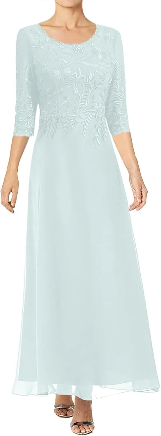 JAEDEN Lace Mother of The Bride Dresses 2025 - Chiffon Long Groom Formal Evening Dress