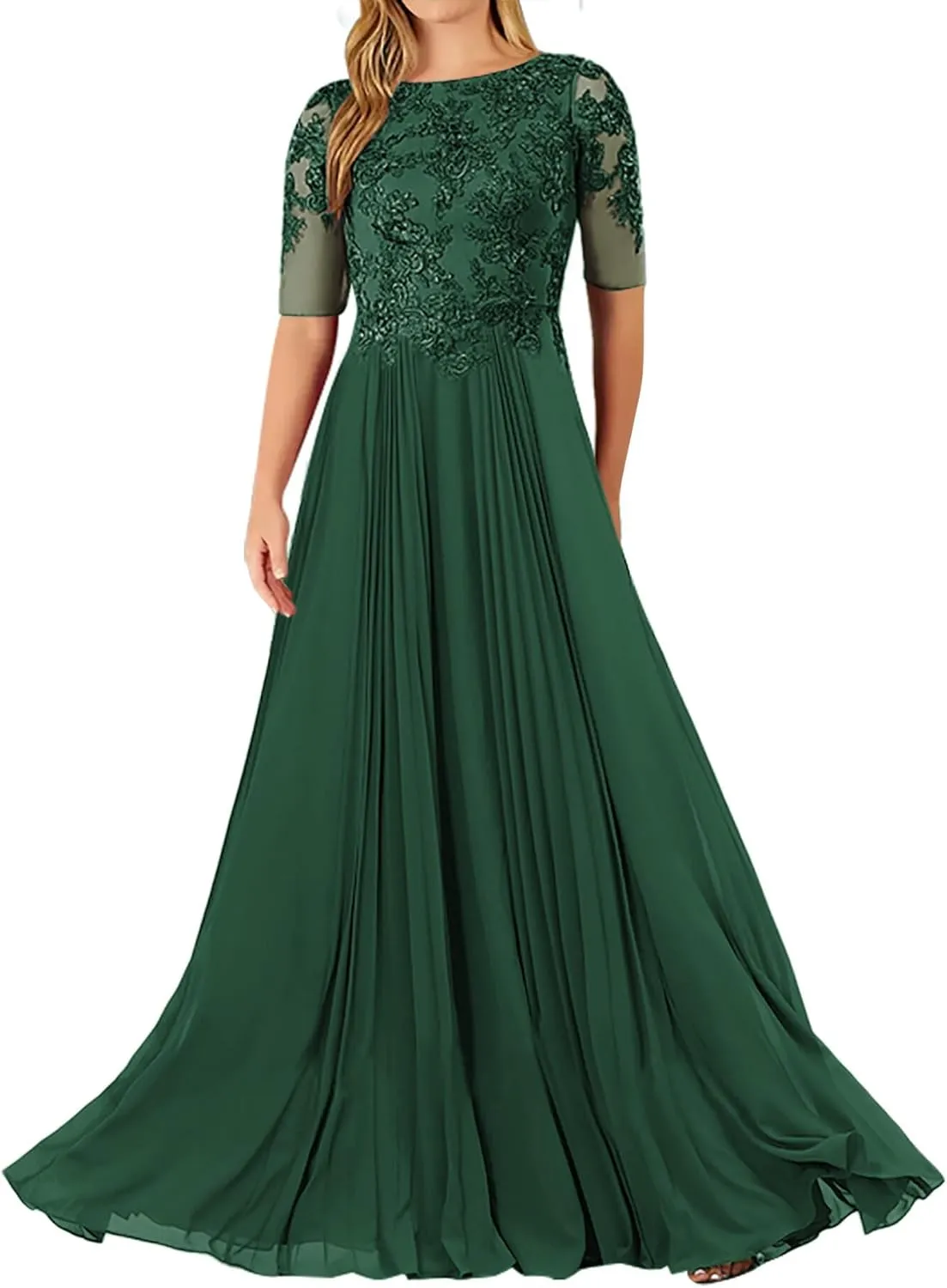 JAEDEN Mother of The Bride Dresses for Wedding - Lace Chiffon Evening Dresses for Women