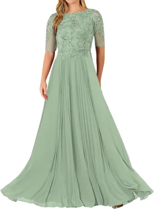 JAEDEN Mother of The Bride Dresses for Wedding - Lace Chiffon Evening Dresses for Women