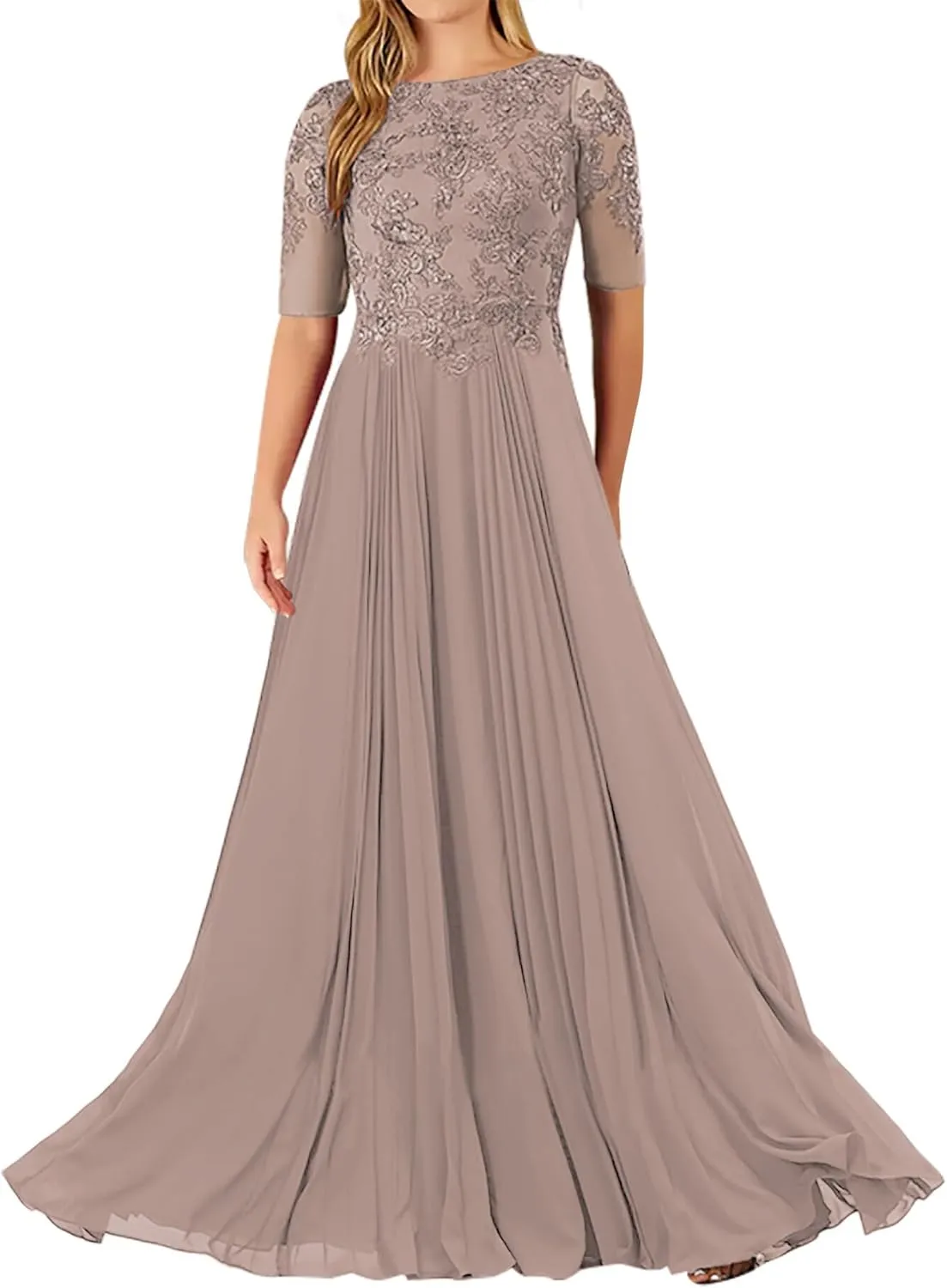 JAEDEN Mother of The Bride Dresses for Wedding - Lace Chiffon Evening Dresses for Women