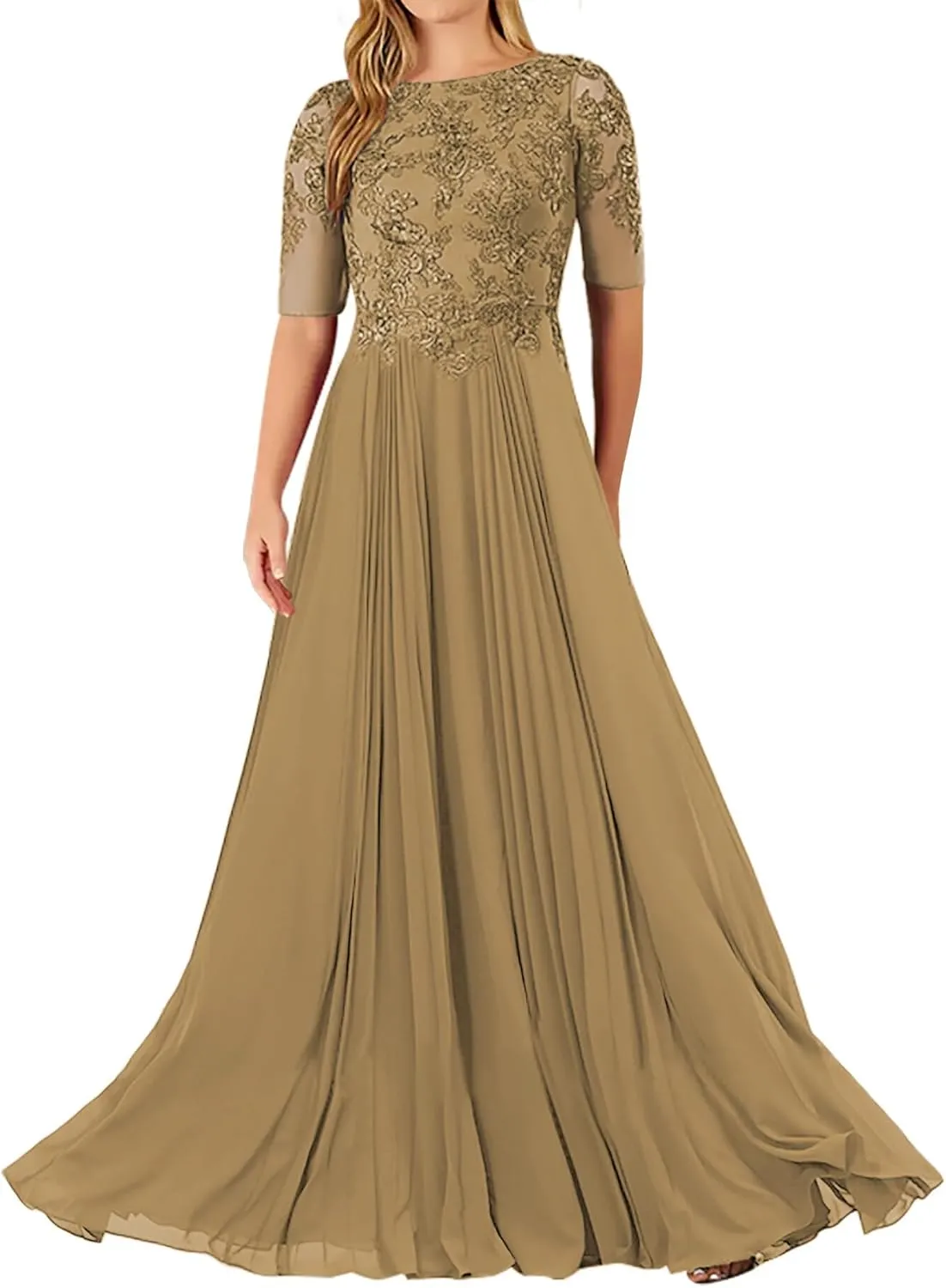 JAEDEN Mother of The Bride Dresses for Wedding - Lace Chiffon Evening Dresses for Women