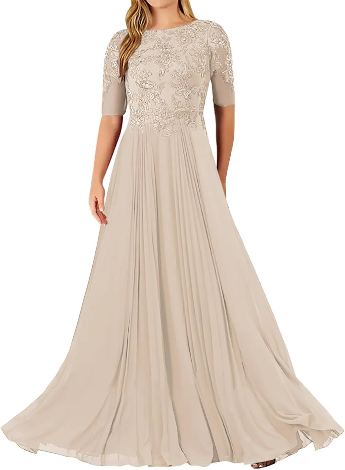 JAEDEN Mother of The Bride Dresses for Wedding - Lace Chiffon Evening Dresses for Women