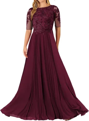 JAEDEN Mother of The Bride Dresses for Wedding - Lace Chiffon Evening Dresses for Women