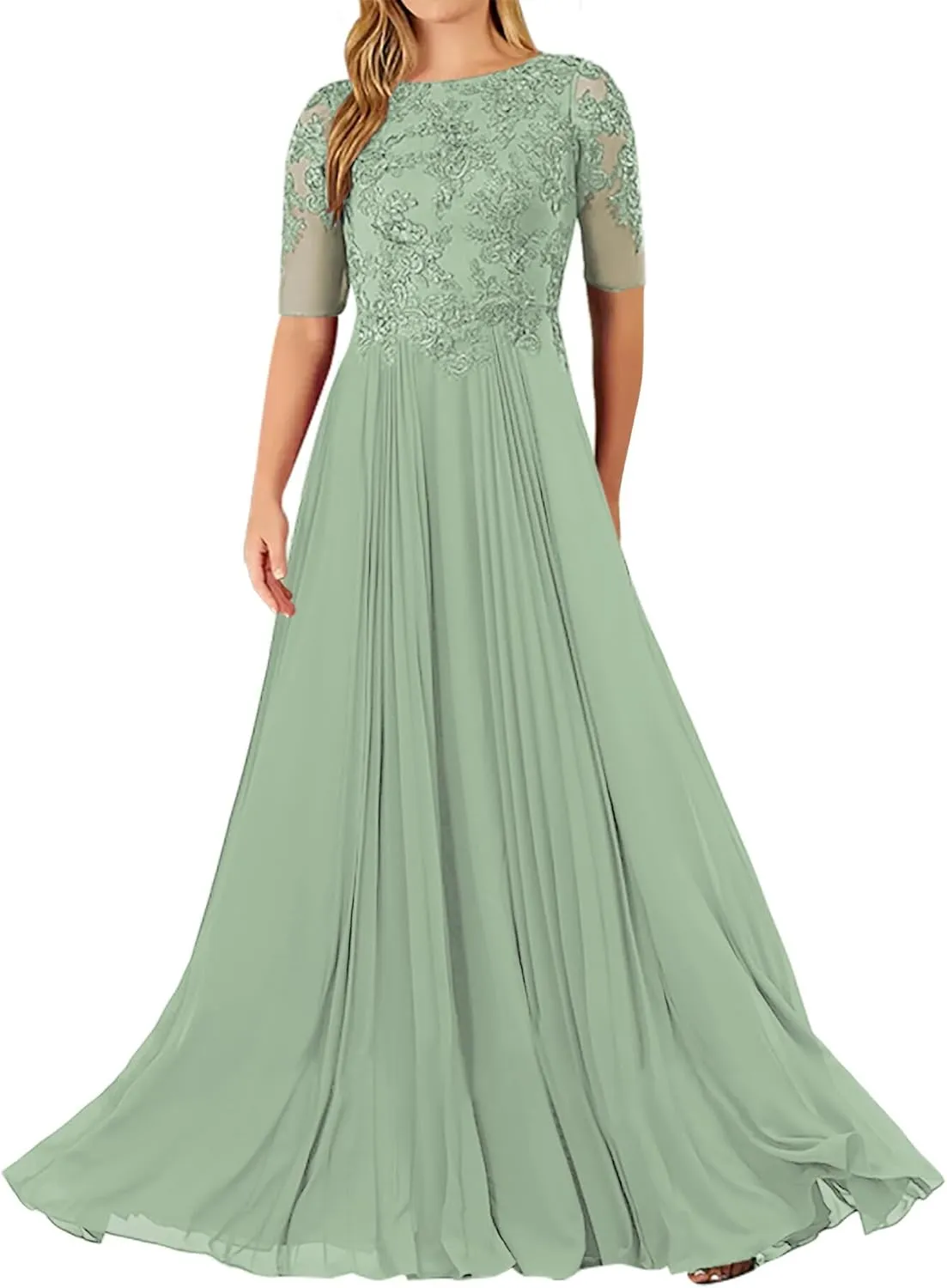 JAEDEN Mother of The Bride Dresses for Wedding - Lace Chiffon Evening Dresses for Women