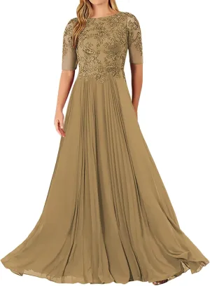 JAEDEN Mother of The Bride Dresses for Wedding - Lace Chiffon Evening Dresses for Women
