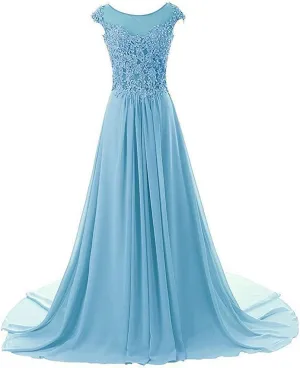 JAEDEN Prom Dress Long Lace - Formal Evening Gowns Chiffon Bridesmaid Dresses
