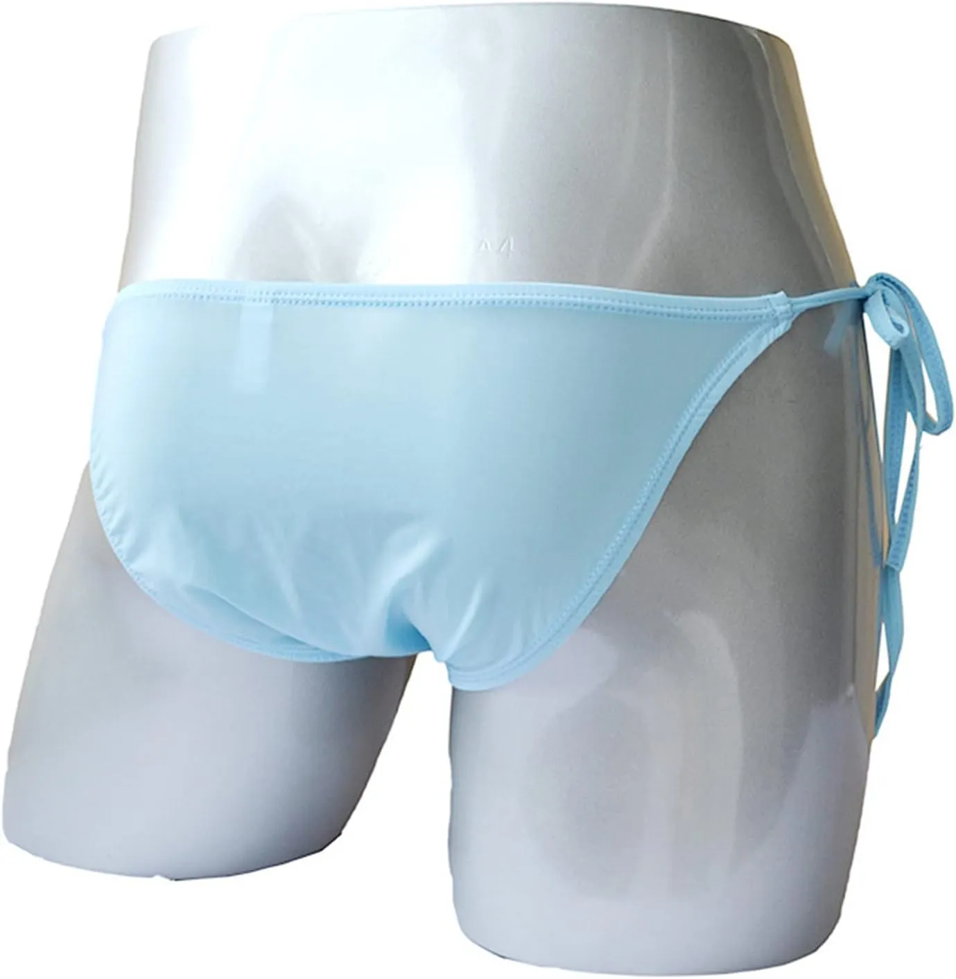 JEsilunmaMY Ice Silk Underwear for Men Low Rise Tie Side Pouch Sissy G-String Thongs Strappy Sexy Bikini Briefs Underpants