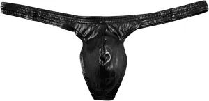 JEsilunmaMY Low Rise G-String for Men Shiny Leather U Convex Pouch T-Back Thongs Stretch Bikini Briefs Underwear Swimsuit