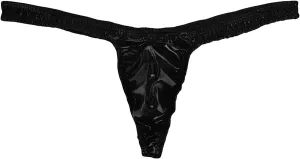 JEsilunmaMY Mens Leather Pouch Thongs Low Rise Stretch T-Back G-String Underwear Solid Sexy Panties Bikini Briefs Underpants