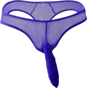 JEsilunmaMY Sexy Mesh Briefs for Men Low Rise G String Elephant Nose Underwear See Through T Back Bulge Pouch Bikini Thongs