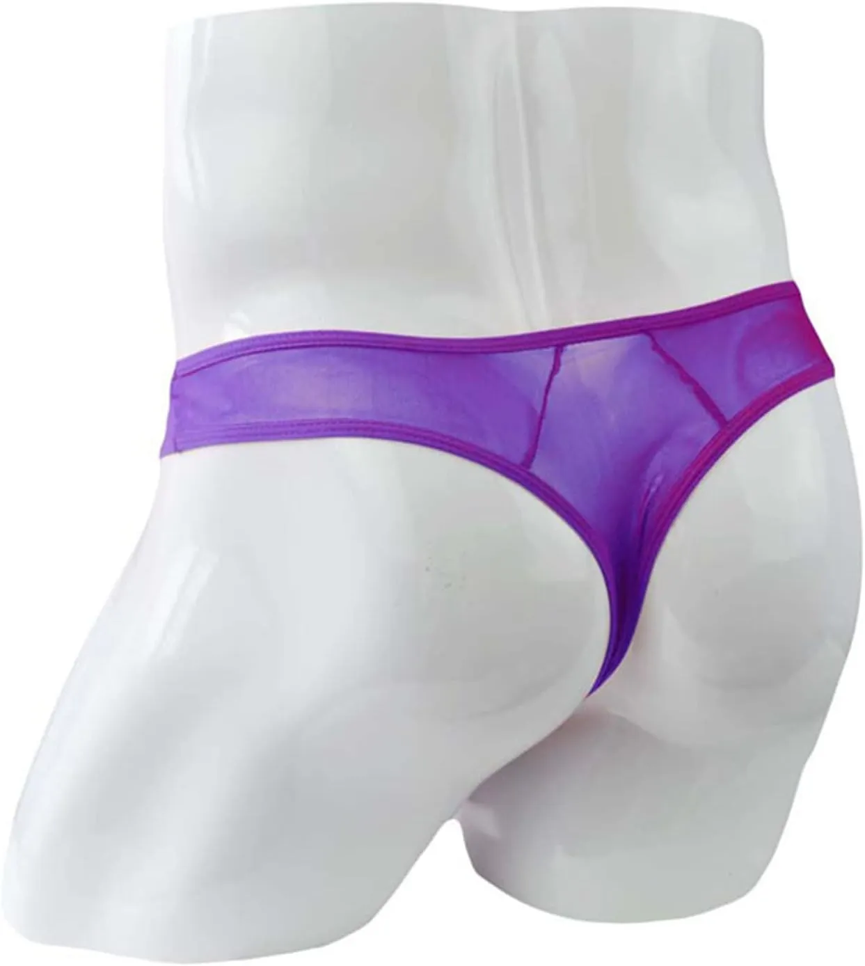 JEsilunmaMY Sexy Mesh Briefs for Men Low Rise G String Elephant Nose Underwear See Through T Back Bulge Pouch Bikini Thongs