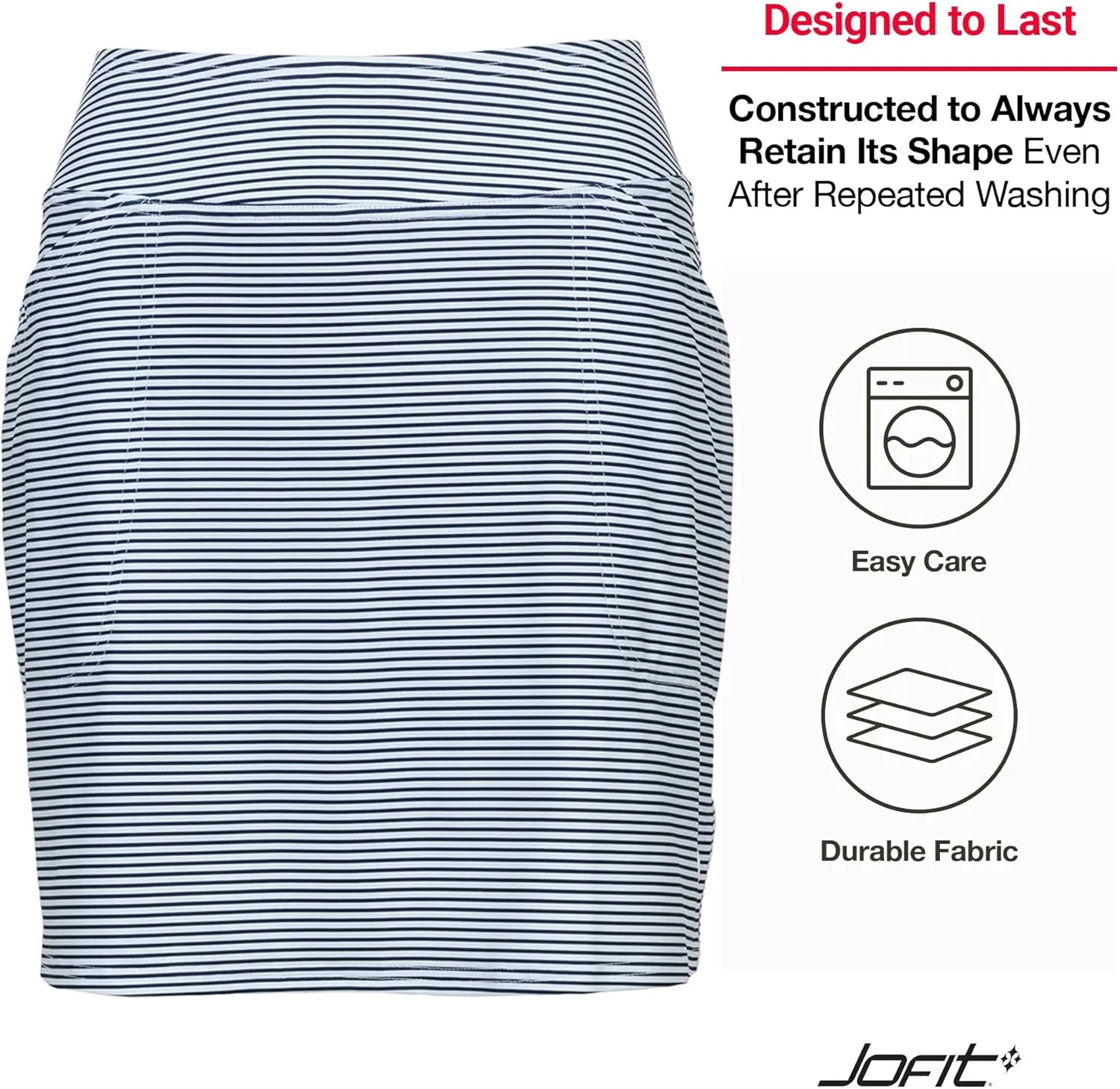Jofit Apparel Women's Athletic Clothing 17" Mini Skort for Golf, Workout, and Casual Wear