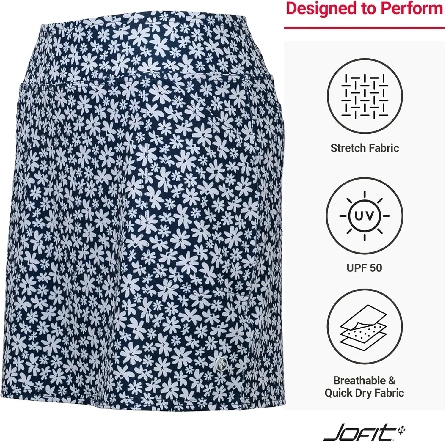 Jofit Apparel Women's Athletic Clothing 17" Mini Skort for Golf, Workout, and Casual Wear