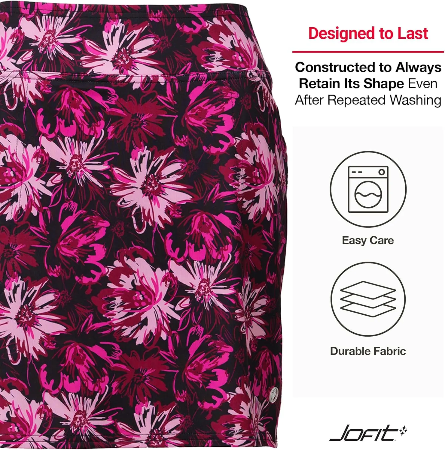 Jofit Apparel Women's Athletic Clothing 17" Mini Skort for Golf, Workout, and Casual Wear