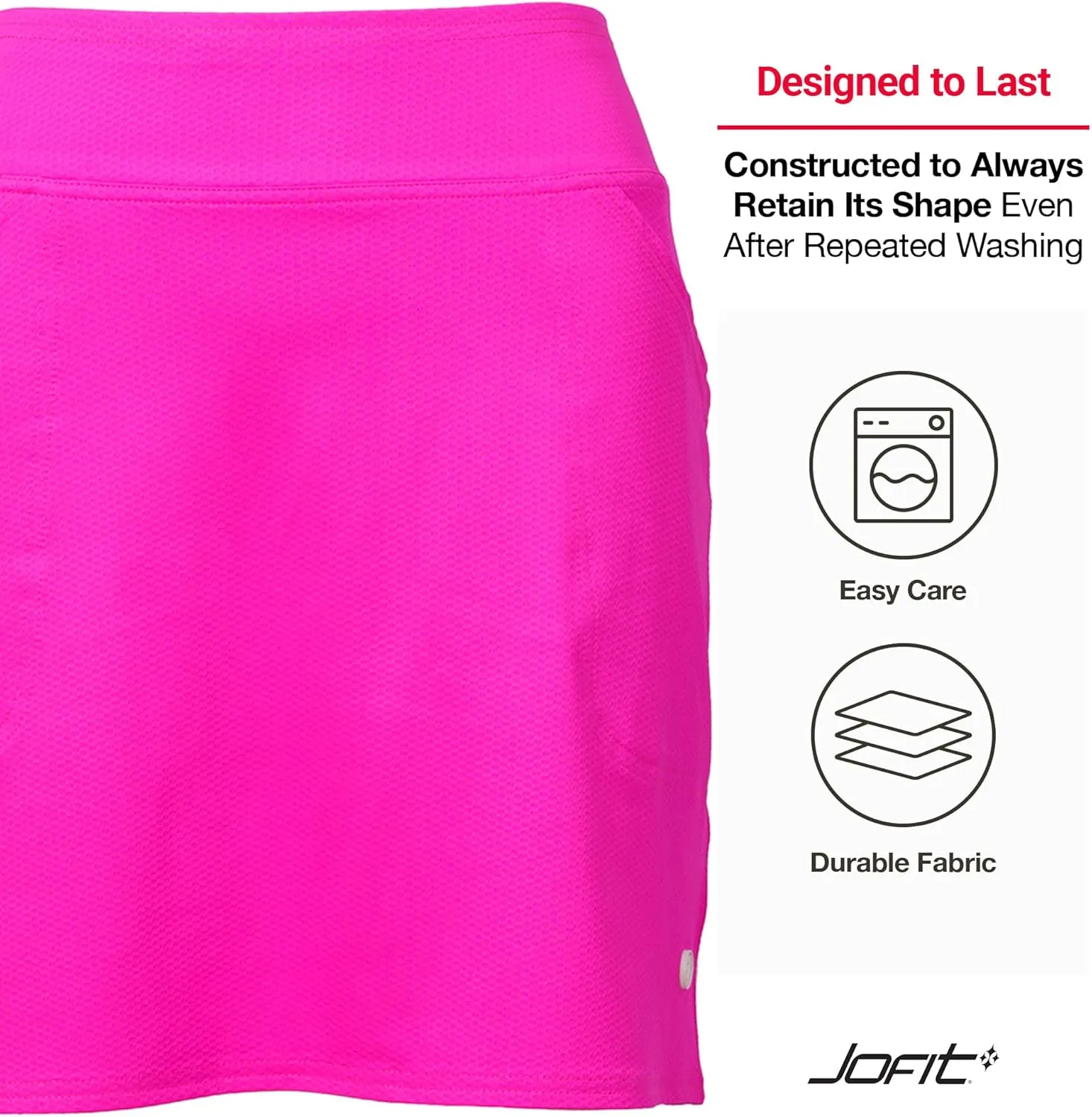 Jofit Apparel Women's Athletic Clothing 17" Mini Skort for Golf, Workout, and Casual Wear