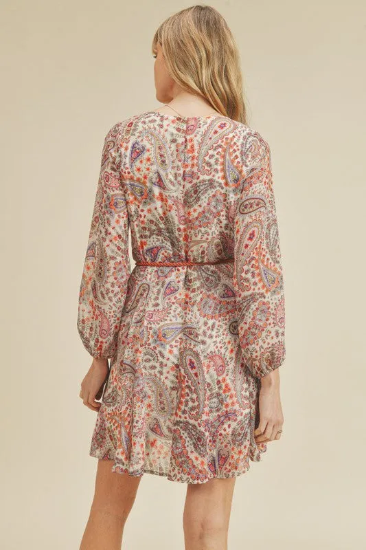 Jubilee Paisley Print Flowy Dress - Ivory