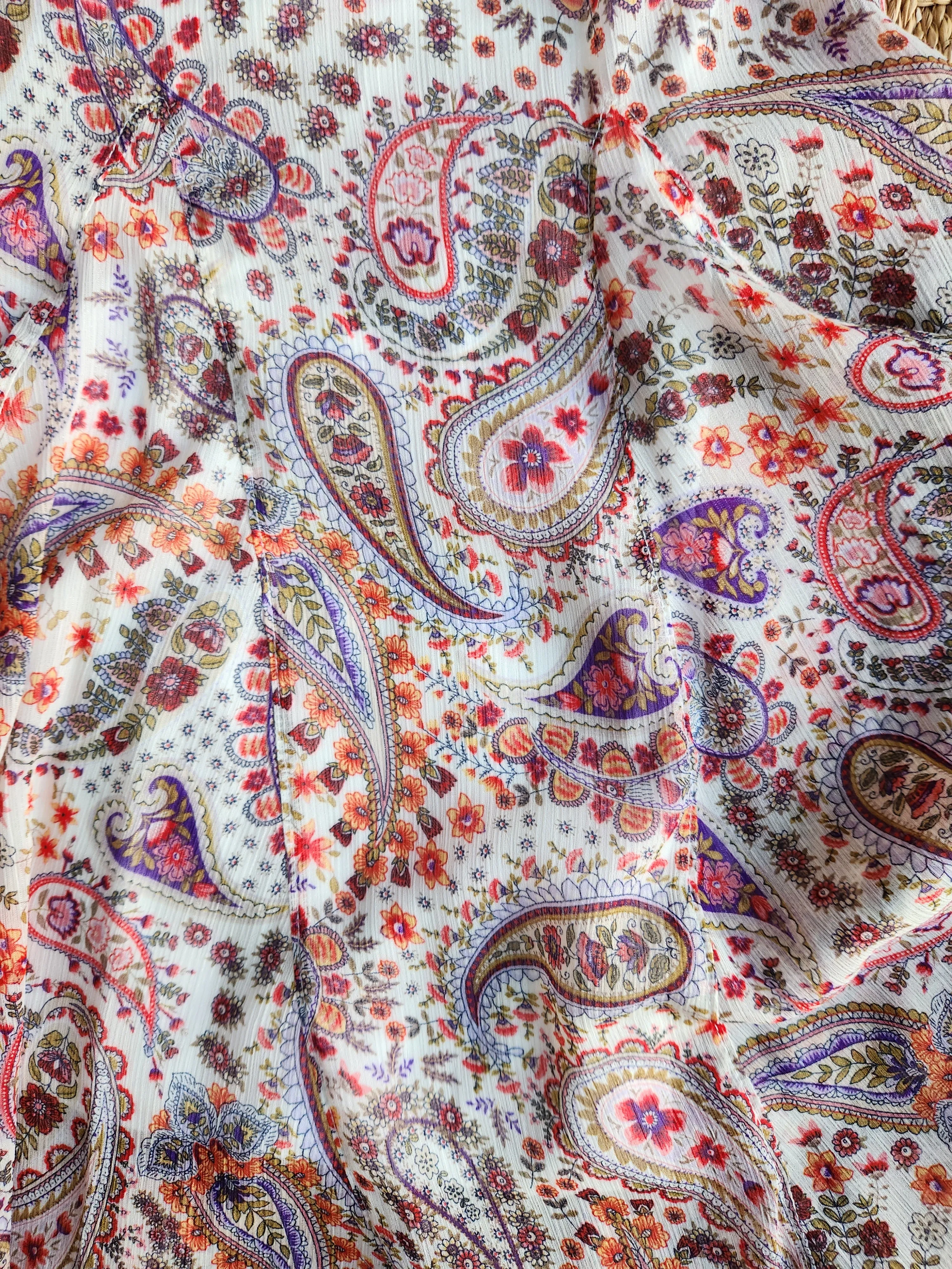 Jubilee Paisley Print Flowy Dress - Ivory
