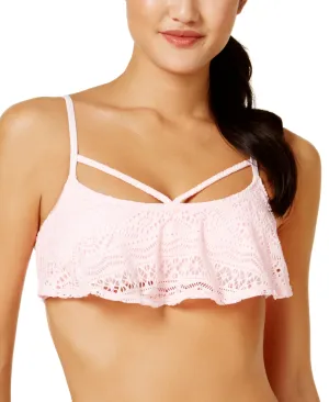 Juniors' Little Wild One Strappy Crochet Bikini Top