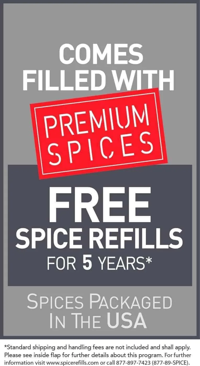 Kamenstein Magnetic 12-Tin Spice Rack with Free Spice Refills for 5 Years