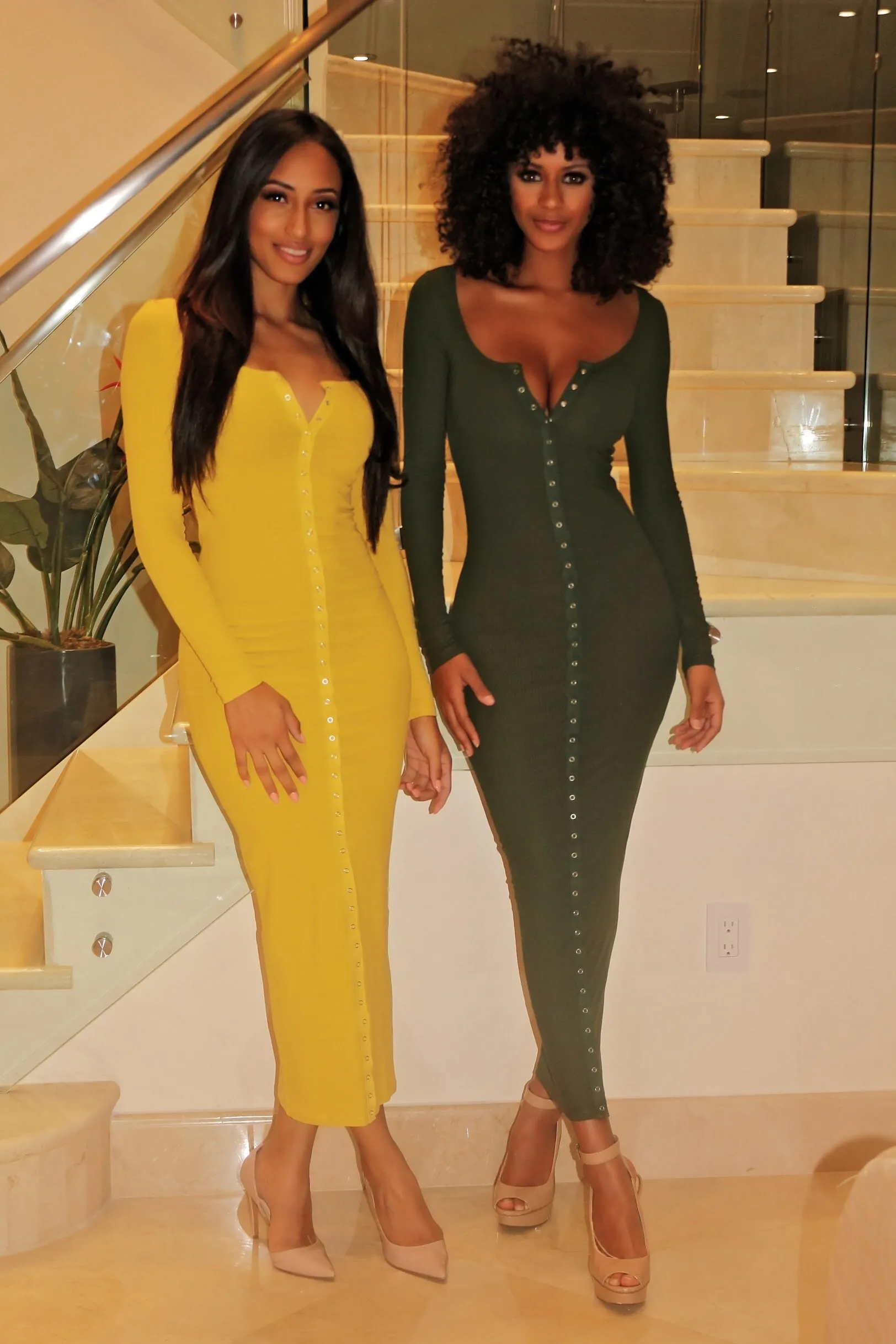 Knit Maxi Dress - Mustard