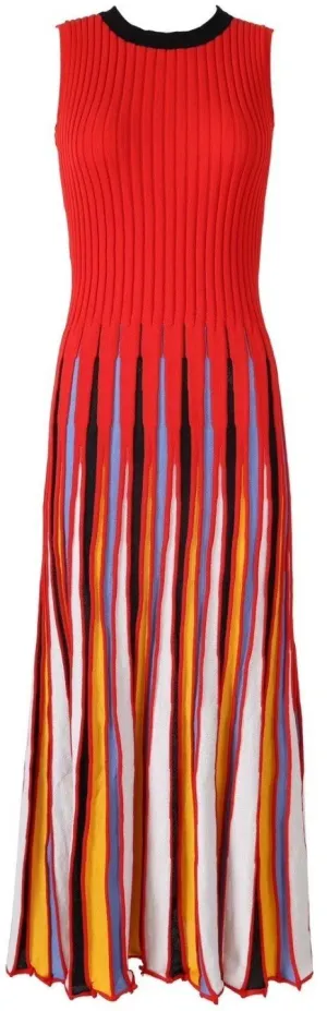Knit Striped Sleeveless Maxi Dress