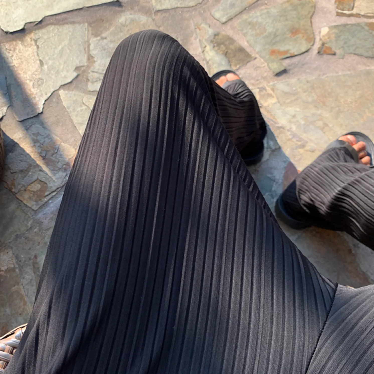 [Korean Style] Ice Silk Pleated Casual Pants