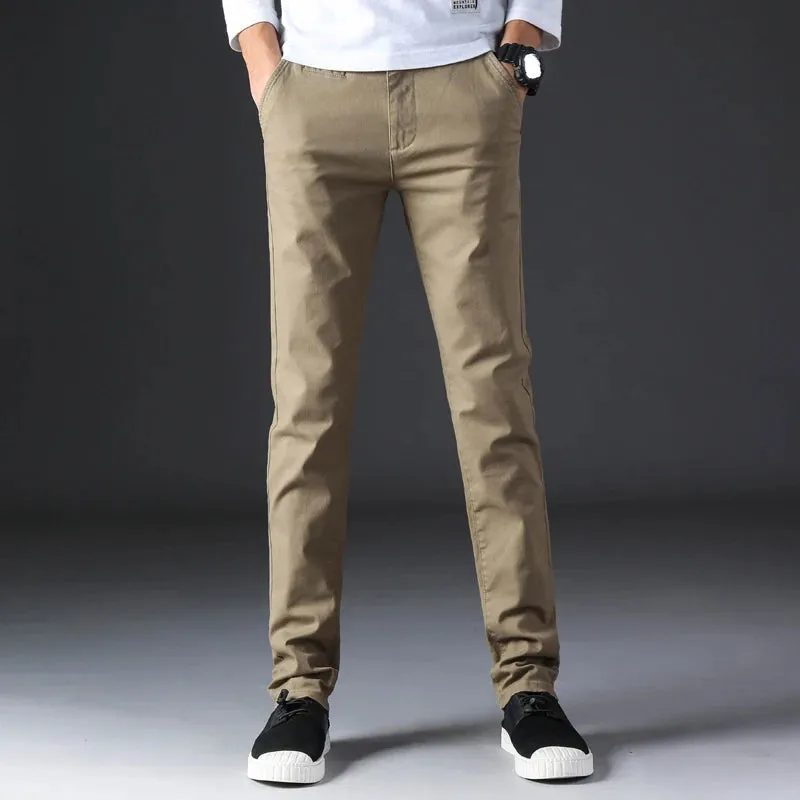 KSTUN 2023 Spring Summer New Casual Pants Men Cotton Slim Fit Chinos Fashion Trousers Male Brand Clothing Basic Mens Pants