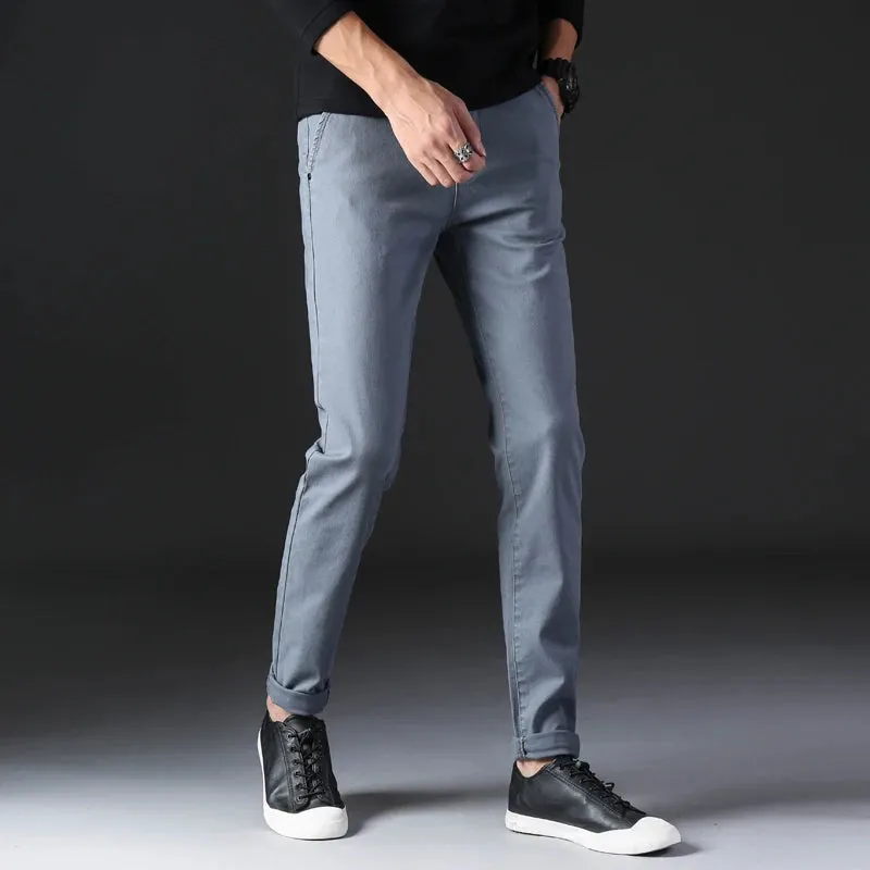 KSTUN 2023 Spring Summer New Casual Pants Men Cotton Slim Fit Chinos Fashion Trousers Male Brand Clothing Basic Mens Pants