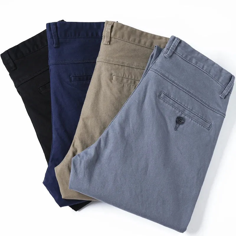 KSTUN 2023 Spring Summer New Casual Pants Men Cotton Slim Fit Chinos Fashion Trousers Male Brand Clothing Basic Mens Pants