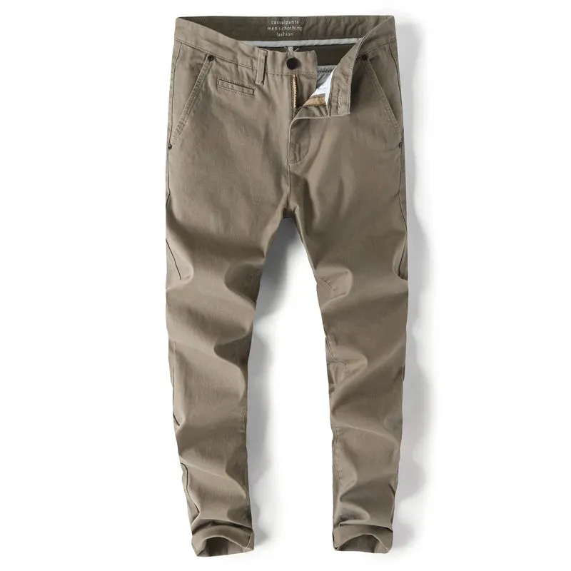 KSTUN 2023 Spring Summer New Casual Pants Men Cotton Slim Fit Chinos Fashion Trousers Male Brand Clothing Basic Mens Pants