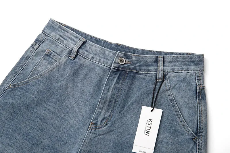 KSTUN Harem Jeans Men Pants Loose Fit Light Blue Casual Male Denim Pants Streetwear Baggy Men's Trousers Clothing 2024 New Kpop