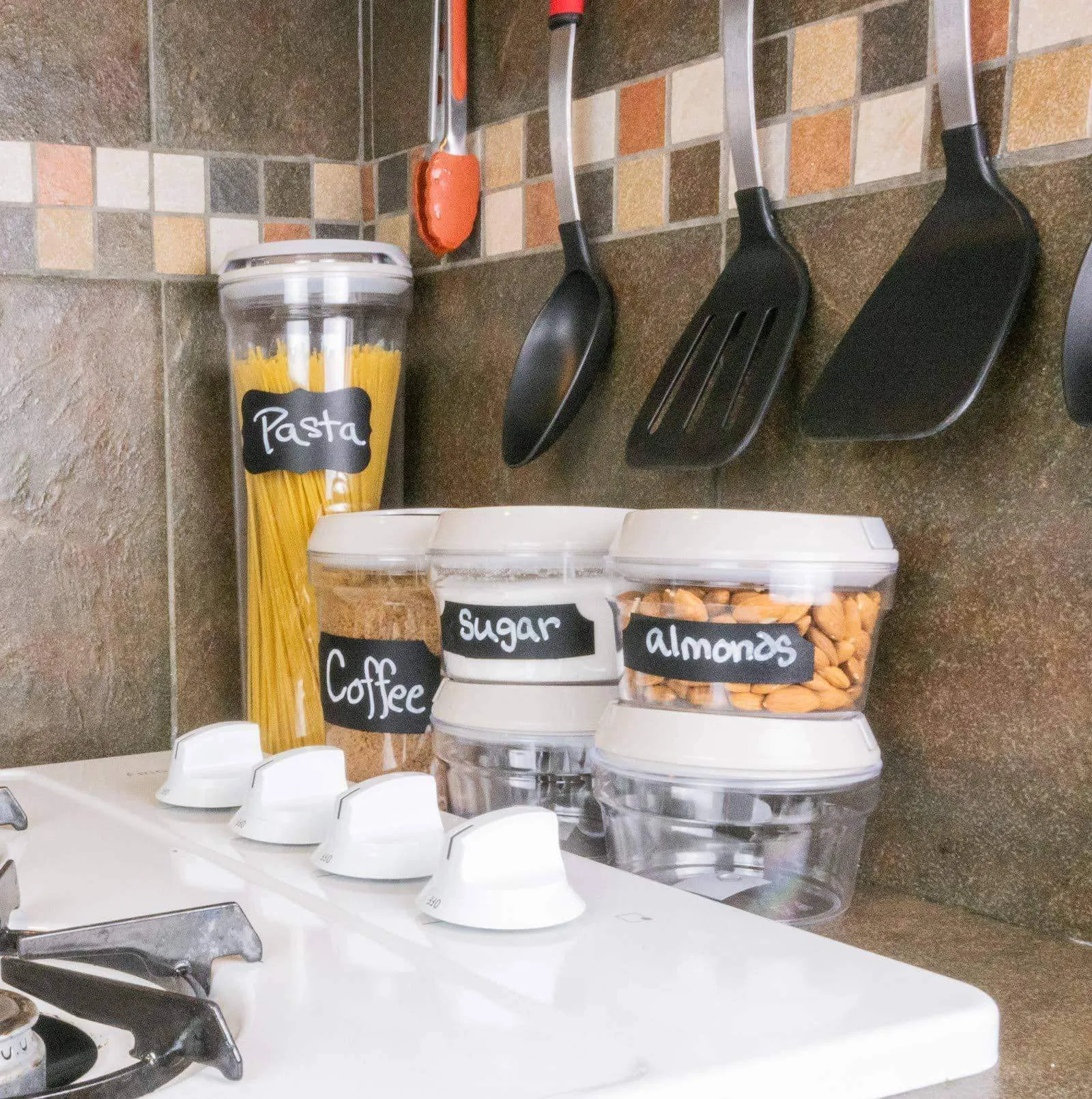 Kuchyn Tools Airtight Food Storage Canisters - Set of 4 Piece Containers With Lids For Your Kitchen/Pantry/Counter (2 Large)