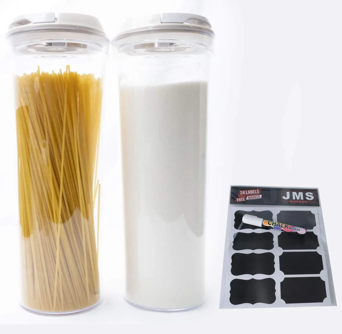 Kuchyn Tools Airtight Food Storage Canisters - Set of 4 Piece Containers With Lids For Your Kitchen/Pantry/Counter (2 Large)