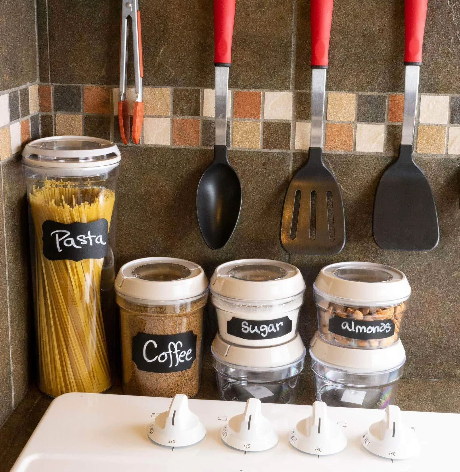 Kuchyn Tools Airtight Food Storage Canisters - Set of 4 Piece Containers With Lids For Your Kitchen/Pantry/Counter (2 Large)