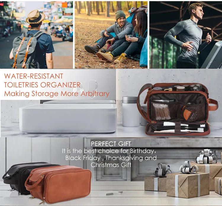 Leather Dopp Kit Toiletry Bag Groomsmen Gift Luxury Travel Bag