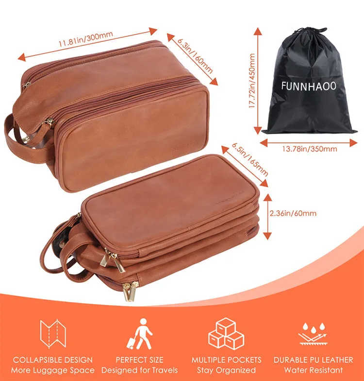 Leather Dopp Kit Toiletry Bag Groomsmen Gift Luxury Travel Bag