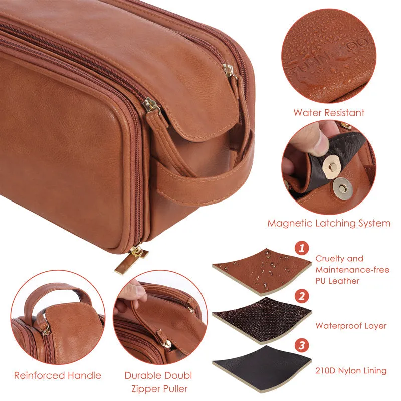Leather Dopp Kit Toiletry Bag Groomsmen Gift Luxury Travel Bag