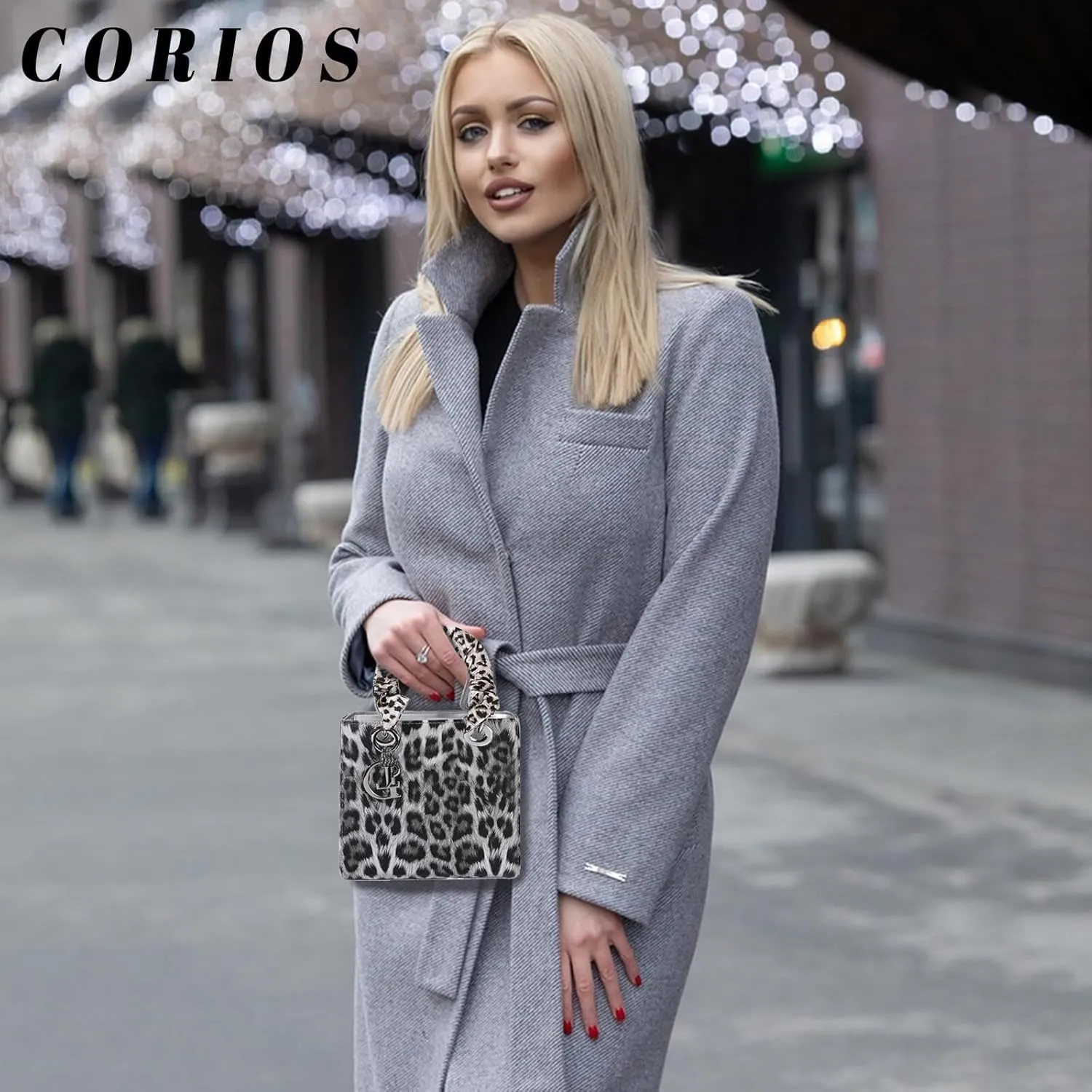 Leopard Print Handbag for Women PU Leather Shoulder Waterproof Crossbody Fashion Messenger Satchel Elegant Hobo Top Handle