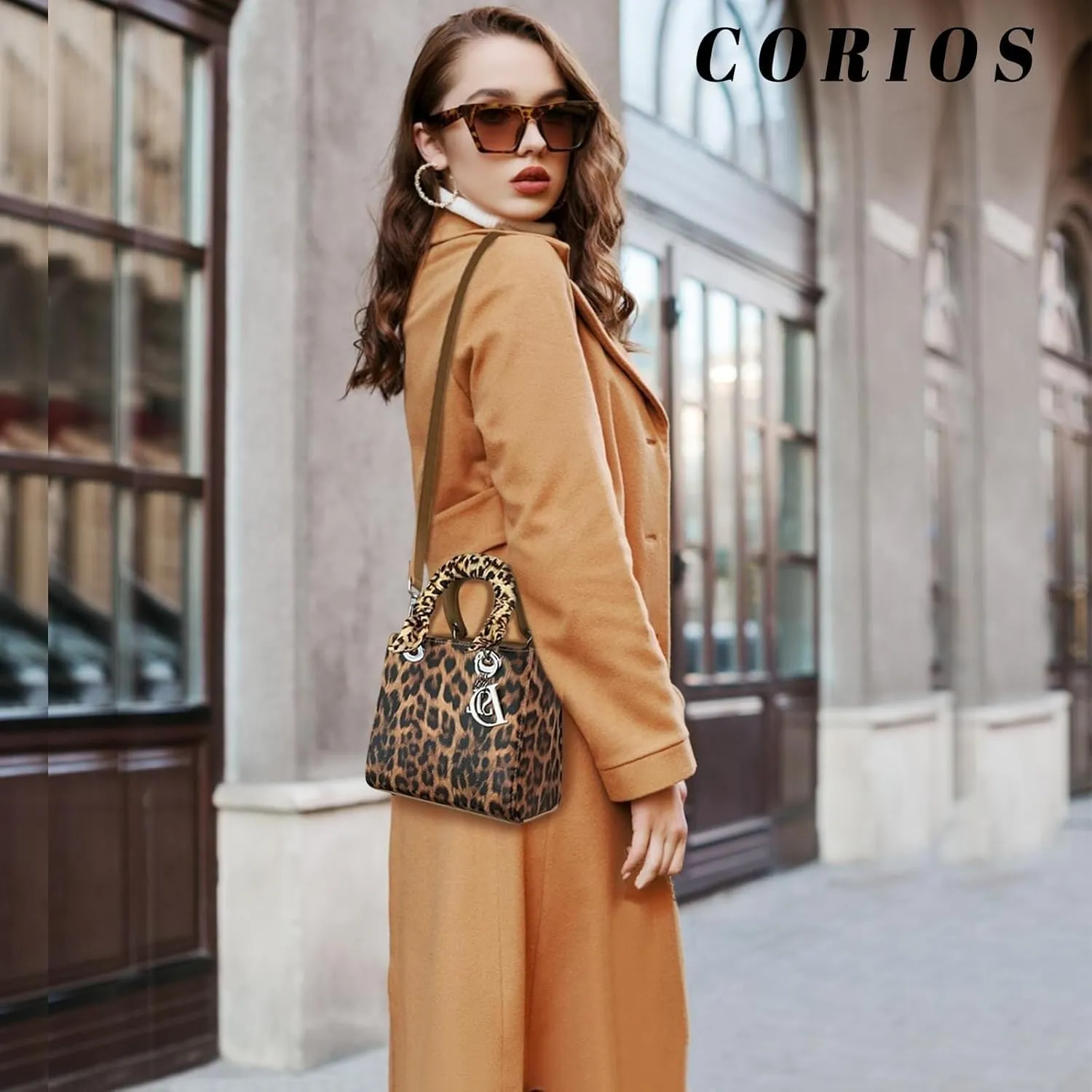 Leopard Print Handbag for Women PU Leather Shoulder Waterproof Crossbody Fashion Messenger Satchel Elegant Hobo Top Handle
