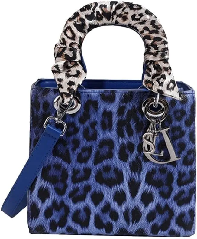 Leopard Print Handbag for Women PU Leather Shoulder Waterproof Crossbody Fashion Messenger Satchel Elegant Hobo Top Handle