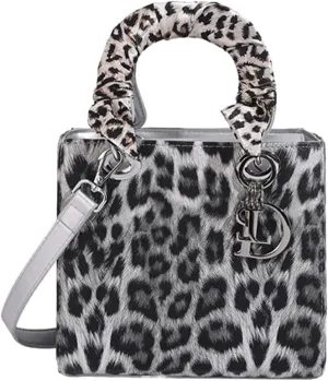 Leopard Print Handbag for Women PU Leather Shoulder Waterproof Crossbody Fashion Messenger Satchel Elegant Hobo Top Handle