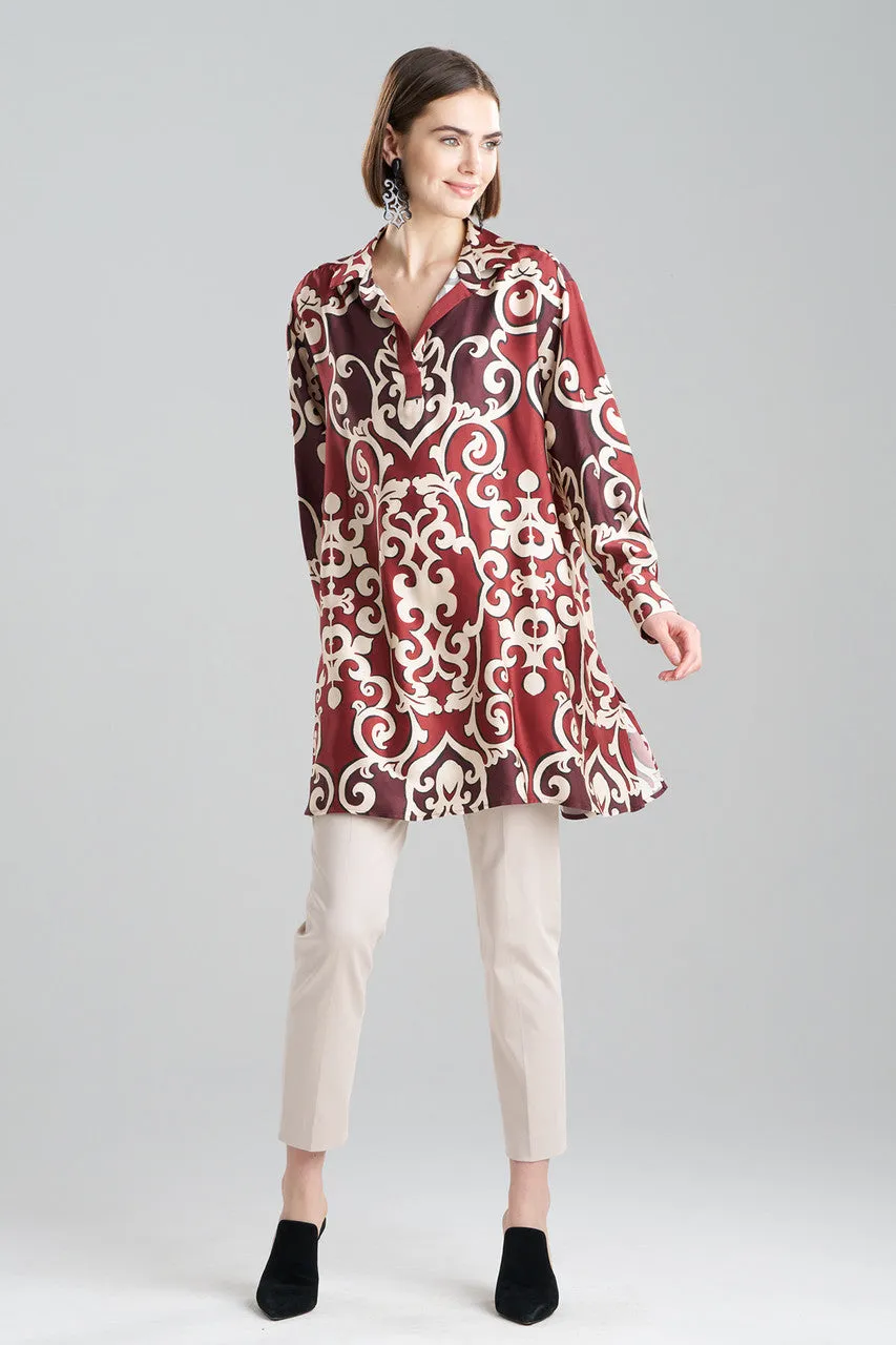 Leticia Printed Crepe Oversized Shirt